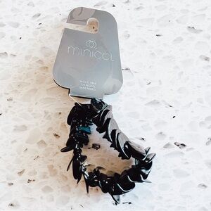 G by Gennaro Women's Black Flat Bead Stone Bracelet NEW